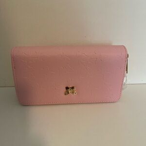 Pink Butterfly Embossed Women's Wallet